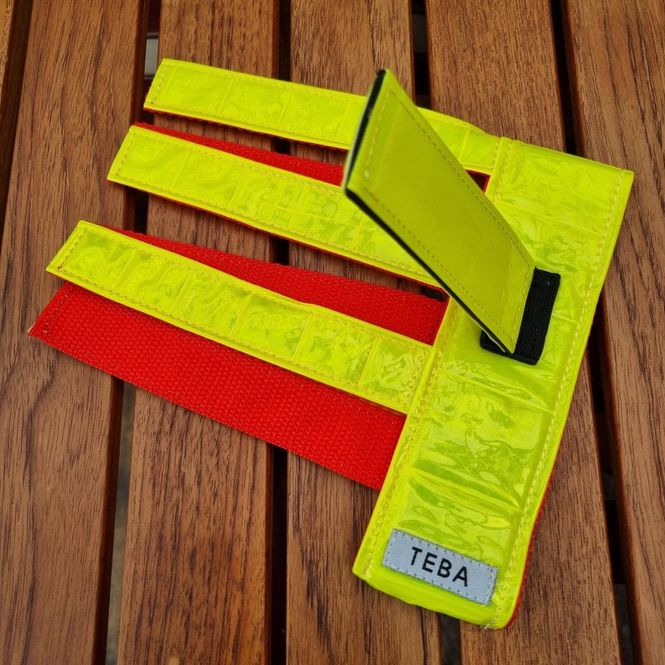 Huvudbild Reflexhalsband Gul 35 cm Bredd 5 cm + 2 gula flärpar + 6 gula flärpar