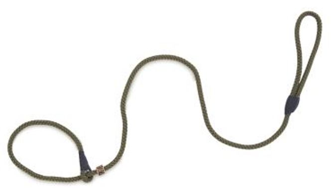Huvudbild Retrieverkoppel Nylon Khaki Horn stopp Längd ca 150 cm Diameter 10 mm