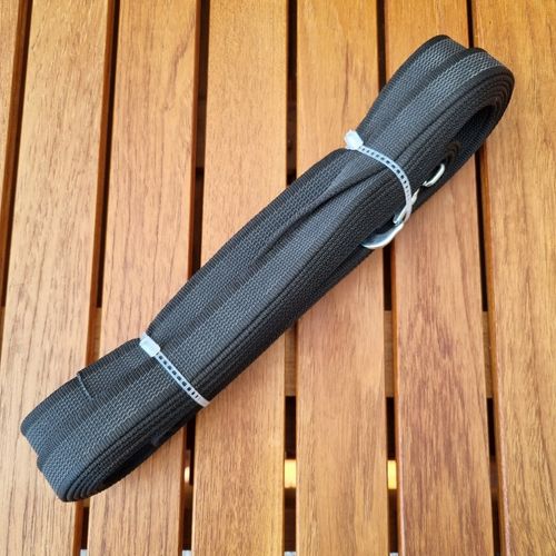 Spårlina 10 m 20 mm Nylonband Svart Gummering
