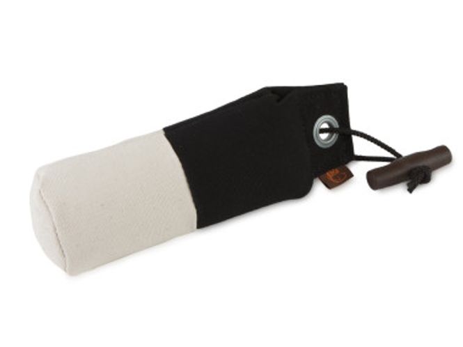Huvudbild Tygdummy Ca 250 g Svart/vit Plasthandtag Totallängd utan handtag ca 19 cm Diameter ca 6 cm