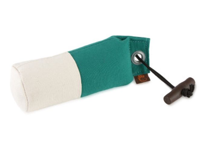 Huvudbild Tygdummy Ca 250 g Grön/vit Plasthandtag Totallängd utan handtag ca 19 cm Diameter ca 6 cm